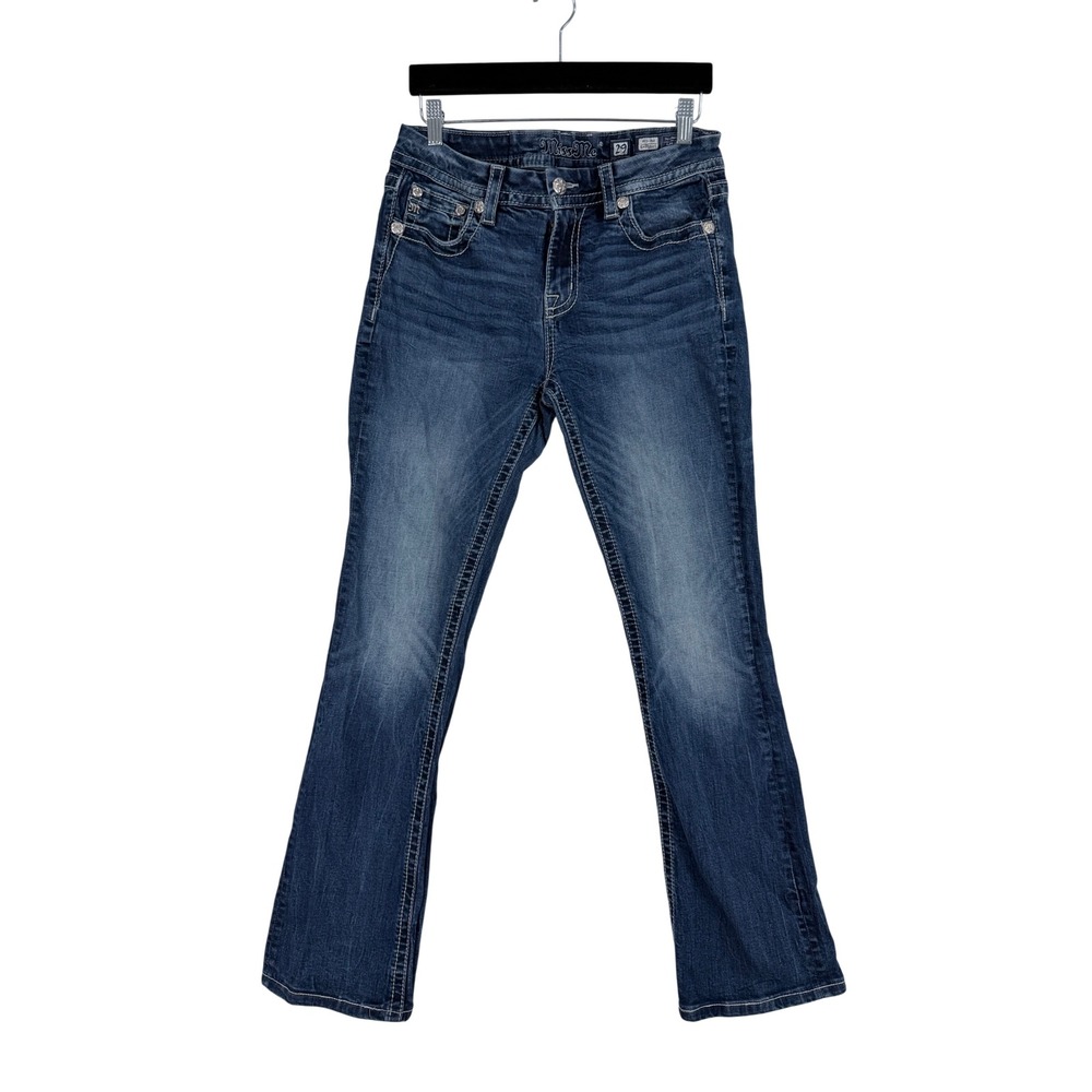 Miss Me Easy Boot Jeans Women 29 Blue Embroidered Mid Rise E3115EB3L